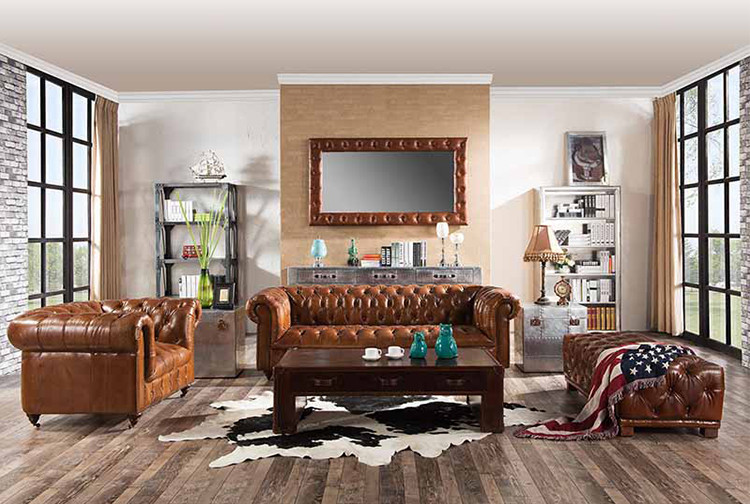 Classic Italian Defaico Furniture Single Leather Sofa Chair SGS