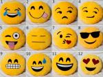 Yellow Emoji Emoticon Round Stuffed Baby Sleeping Pillow For Home Use