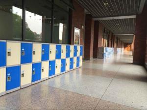 China Stylish Appearance Blue Plastic School Lockers Anti - Corrosion With Clover Lock factory