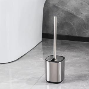 China Sustainable Stainless Steel Flip Lid Household Cleaning Brush And Holder For Durable Toilet Brush factory