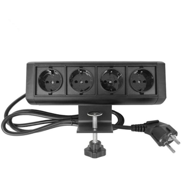 ABS Fire - Proof European Standard USB Rechargeable Desktop Socket Black /