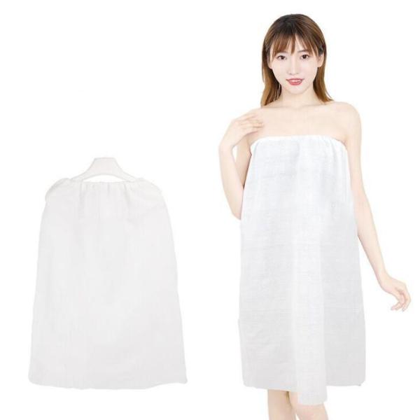 SJ Disposable Shower Dress Straight Across Bath Dress Strapless Nonwoven Soft PP