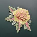 Polyester Embroidered Floral Appliques For Jackets 11 CM X 9 CM Multi Color