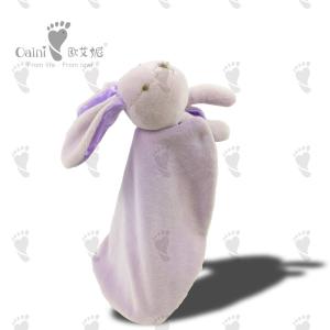China Purple Plush Soothing Stuffed Animal Baby Comforter Toy 25 X 28cm factory