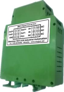 China 4-20mA/0-10V current isolation splitter WAYJUN 3000VDC one in two out signal converter green DIN35 CE approved factory