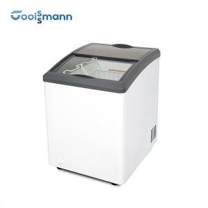 China Ice Cream Display Deep Freezer Refrigerator With LED Light And Stainless Steel Inside factory