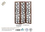Wooden Carved Homedecor Tri Fold Room Divider / Decorative Partition Screen For