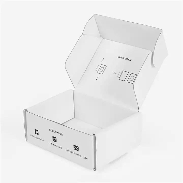 Custom E Flute Corrugated Shipping Packaging Boxes Mailer Paper Boxes