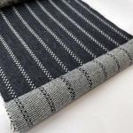 Black Stripe 100% Cotton Jacquard Denim Fabric For Jackets 150cm