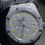 Royaloak Moissanite Iced Out Watch 3EX 14k White Gold Diamond Watch For Men