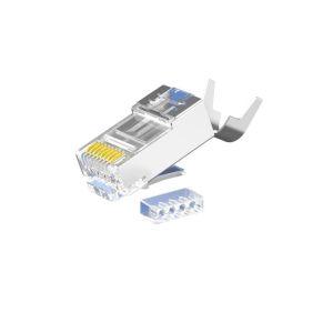 Bulk Industrial CAT6 RJ45 Plugs with Transparent Housing and 50 Micron Gold Plated Contacts for 1 Gbps Ethernet
