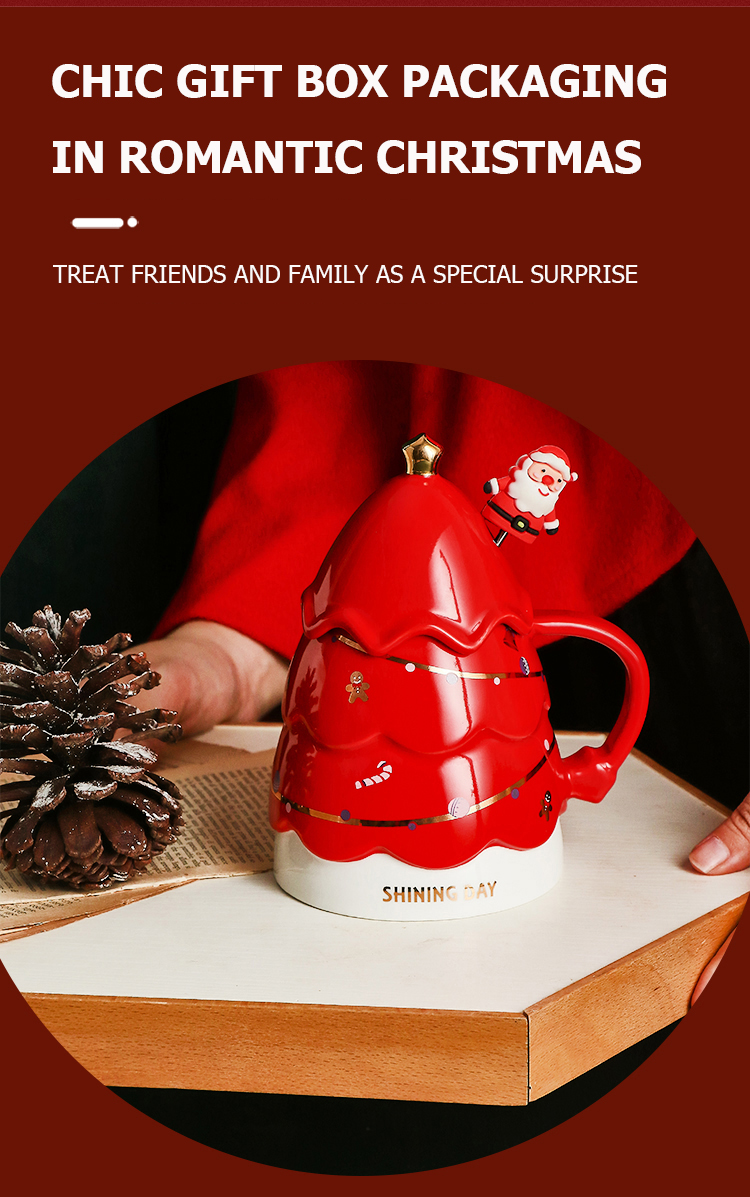 Christmas tree creative water sublimation cup ceramic mug coffee high-value couple sublimation cup