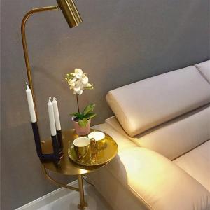 China H163cm Iron Marble Metal Living Room Standing Led Floor Lamp Lights For Home factory