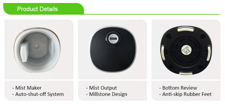 Black USB Ultrasonic Mist 65ml Car Aromatherapy Diffuser
