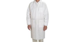 China Breathable Disposable Plastic Lab Coats Customized Sleeve Length With / Without Hoods factory