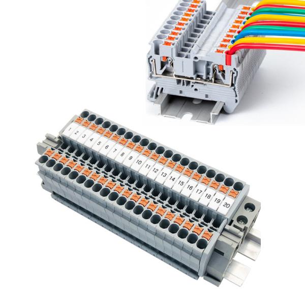 PT 2.5 Din Rail Mounted Connector Push In Connection Spring Clamp Terminal