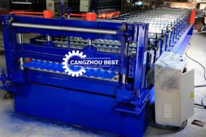 China Color Coated Corrugated 400 M Roofing Sheet Roll Forming Machine factory