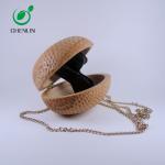 Customized Ancient Wooden Round Sling Bag Waterproof Circle Shoulder Bag