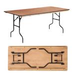 Outdoor Rectangular Solid Wood Banquet Wedding Hotel Folding Dining Tables in