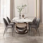 0.91m3 Luxury Marble Dining Table Rectangle Top Modern Dining Set