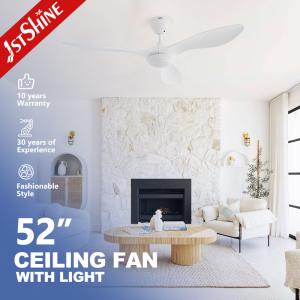 China 52 Inch White Ceiling Fan With Dimmable LED Light And Remote Control DC Motor factory