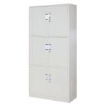 Concealed Hinges 6 Door Cupboard Full Height Metal Office Cabinet with aluminium