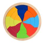 Early Childhood Development Wooden Rainbow Puzzle Blocks