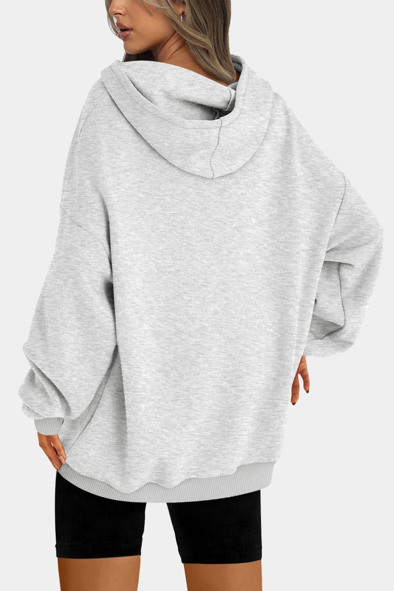 Autumn White Black Women'S Oversized Hooded Sweatshirt Fleece Hooded Sweatshirts Sporty Long Sleeve Pullover