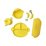 Practical Silicone Baby Feeding Set Tableware Cartoon Monkey Shape Food Grade