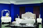 Hand Carved Luxury European Bedroom Furniture High Gloss Vintage Oak Bedroom Set