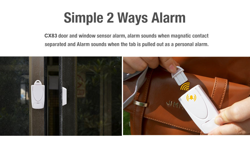 120dB Door Window Magnet Vibration Mini Alarm with Programmable Security Code CX306V