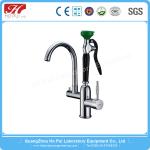 Economical Steel Lab Casework Combined Eye Washer Grey Color Pull Rod