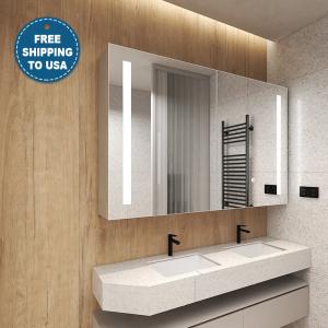 China Customizable Anti Fog Bathroom Mirror Cabinet Rustproof With Jewelry Storage factory