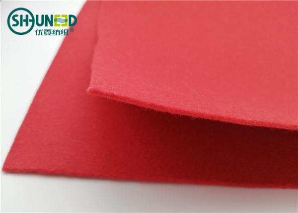 China Red Non Woven Needle Punch Needle Fabric Felt Pad For Floor Folding Screen factory