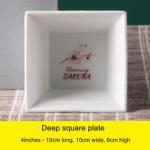Japanese Cherry Blossom White Round Rectangle Square Baking Dessert Bowl