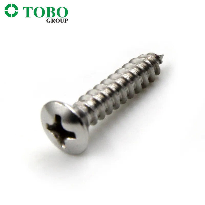 China 316 Stainless Steel Tapping Screws Cross Recessed Raised Countersunk DIN7983 factory