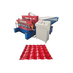 China Double Deck Color Steel Sheet Roof Tile Making 2 Layer Roll Forming Machine For Roof Sheet factory