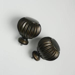 China Coffee Color Paint Treatment Resin Curtain Rod Finials factory