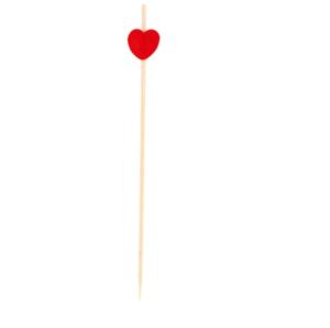 China 15cm Disposable Bamboo Toothpick Cocktail Stick Heart Shaped factory