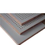 Perforated Wood Polyester Fiber Acoustic Wall Panel Fire Retardant Melamine