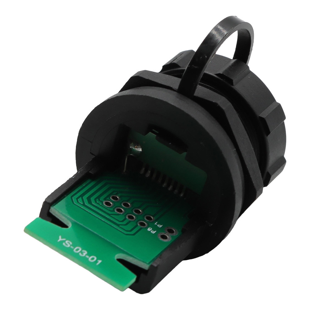 Male Female Communication Cable Connectors , Rj45 Through Hole Connector 2.5cm