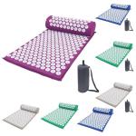 Acupressure Relieve Stress Back Spike Mat , Yoga Massage Mat With Pillow