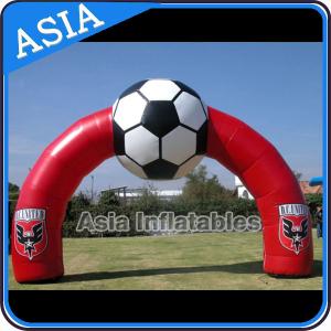 China Sealed Inflatable Entrance Arch With Football In The Middle For Football Competition factory
