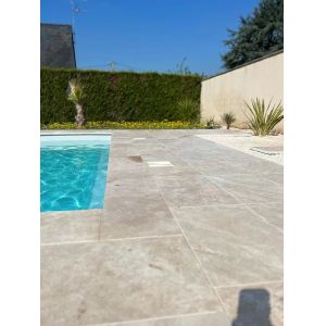 Modern Design Style Natural Silver Travertine Stone Ivory Deck Tile for Pool
