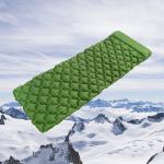 2.36" Thick Inflatable Camping Mat Green Outdoor Sleeping Mattress With Attached