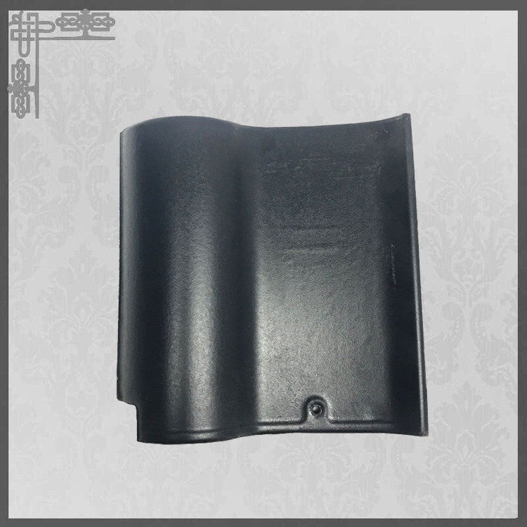 Matte Glazed Ceramic Roof Tiles Blue Spanish 220mm Handmade Clay Roofing Tiles