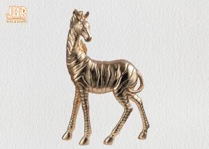 China Table Decor Polyresin Zebra Statue Fiberglass Animal Sculpture Gold Leafed factory