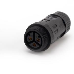 China Black DC Waterproof Power Connector M25 Panel Mount Nylon PA66 factory