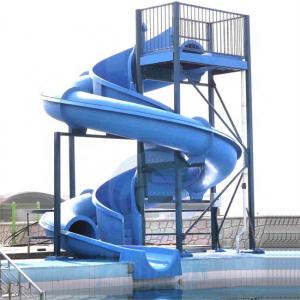 China Cyclone Swimming Pool Water Slide One Piece Fiberglass Blue Color For Aqua Park factory