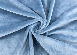 China 210GSM Soft Plush Toy Fabric 100% Polyester Warp Knitted Blue Color factory